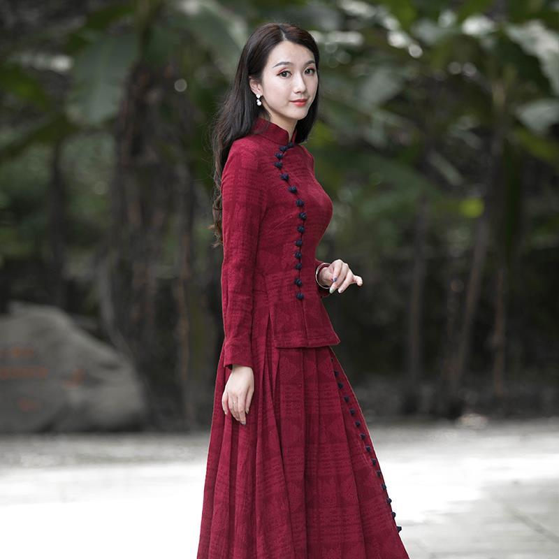 ชุดเซ็ทสองชิ้นสไตล์ชนเผ่าทรงหลวม  ดีไซน์เอวสูง ทรงตัวยาว โชว์หุ่นสวย ฝีมือดีเยี่ยม สง่า หรูหรา แมทซ์ง่าย สำหรับใช้ในชีวิตประจำวัน