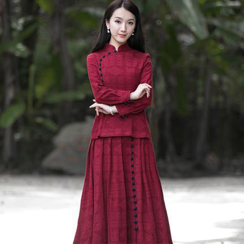 ชุดเซ็ทสองชิ้นสไตล์ชนเผ่าทรงหลวม  ดีไซน์เอวสูง ทรงตัวยาว โชว์หุ่นสวย ฝีมือดีเยี่ยม สง่า หรูหรา แมทซ์ง่าย สำหรับใช้ในชีวิตประจำวัน