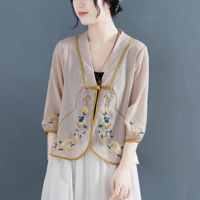 เสื้อคาร์ดิแกนปักลายวินเทจ