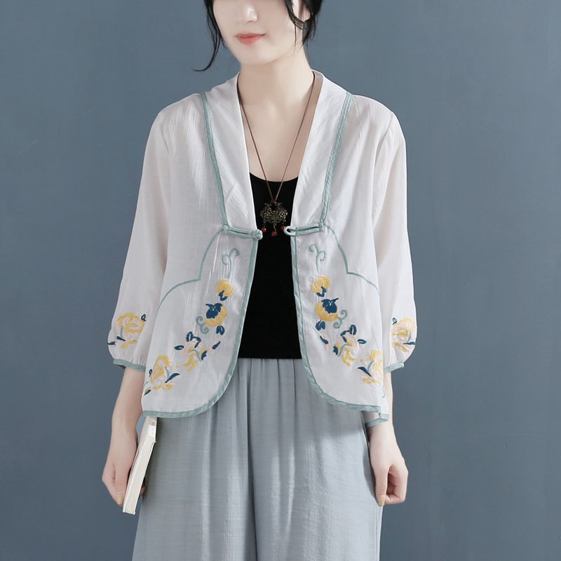 เสื้อคาร์ดิแกนปักลายวินเทจ