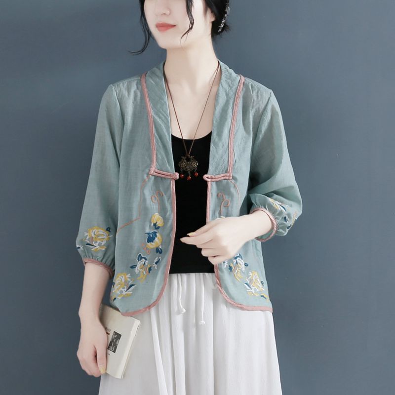 เสื้อคาร์ดิแกนปักลายวินเทจ